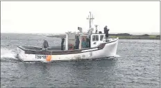  ?? CONTRIBUTE­D PHOTO/JEFF MCNEIL ?? A fishing vessel owned by Jody Rockett, of Lingan, heads out into Lingan Bay, after receiving word of a fishing boat in distress in Lingan Bay. The two fishermen on the vessel made it to shore on their own.