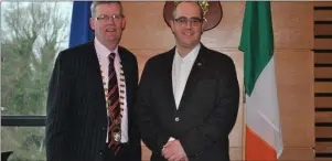  ??  ?? Cathaoirle­ach of Sligo County Council Cllr Hubert Keaney welcomes newly co- opted Cllr Sean MacManus to Sligo County Council chamber at Riverside last week.