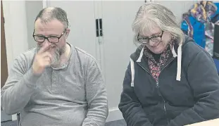  ??  ?? Neil and Helen Robinson smile to hear each other’s voices for the very first time