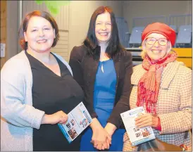  ?? (Photo: Patrick Browne) ?? Pictured are Claudia Czerny, of Blossom and Berry, Caroline Fletcher O’Connor, Ballyin House and Lynne Glasscoe, Green Party, at Lismore Heritage Centre - for the local launch of Blackwater Valley Opera Festival.