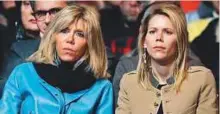  ?? Pictures: Reuters & Twitter ?? 2017 Brigitte Trogneux is pictured alongside her daughter Tiphaine Auziere as she listens to her husband, Emmanuel Macron, delivering a speech at the Grand Palais in Lille, in January 2017.