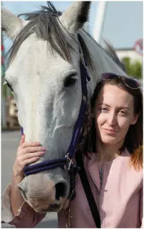  ?? Photo by Domnick Walsh ?? Aislinn Kelliher and pal Lady Grey at the Camp Sheep Fair on Monday.