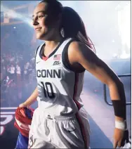  ?? Jessica Hill / Associated Press ?? UConn’s Nika Muhl is introduced during the First Night celebratio­n Friday in Storrs.