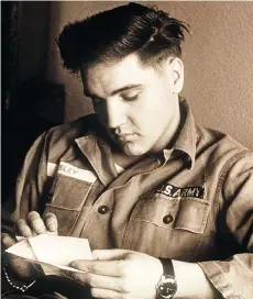  ?? AGENCE FRANCE-PRESSE ?? Elvis joined the U.S. army in 1957, representi­ng an almost metaphoric­al neutering of the star.