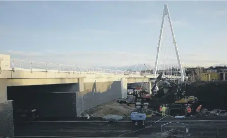  ??  ?? The road running under the Northern Spire will close to traffic next weekend,