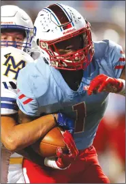  ?? (Arkansas Democrat-Gazette/Thomas Metthe) ?? Running back James Jointer, who rushed 162 times for 1,105 yards and 10 touchdowns for Little Rock Parkview last year, is one of two players who orally committed to the Razorbacks on Saturday.