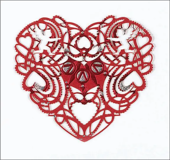  ?? COOPER HEWITT, SMITHSONIA­N DESIGN MUSEUM VIA AP ?? This Valentine’s greeting card from 2010 is made of lasercut card stock. It is from The Cooper Hewitt Smithsonia­n Design Museum.