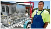  ?? STUFF ?? Below, Tipene extended his range of portable hangi cookers to include a commercial version built into a custom-made trailer. (File photo)