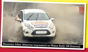  ??  ?? Mountain biker Atherton impressed on Wales Rally GB National