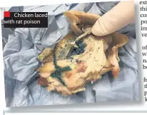  ??  ?? Chicken laced with rat poison