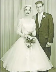  ??  ?? RIGHT: George and Geraldine Walker of Sydney Mines are shown on their wedding day. The couple will mark their 60th anniversar­y in September, however thanks to a contest won by their daughter, they will be celebratin­g the milestone on Saturday.