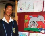  ??  ?? Duncan Joubert from Outeniqua Primary School was the winner of his category with an outstandin­g elephant painting.