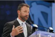  ?? CHUCK BURTON — THE ASSOCIATED PRESS ?? North Carolina head coach Larry Fedora answers a question during a news conference at the NCAA Atlantic Coast Conference college football media day in Charlotte, N.C., Wednesday.