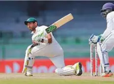  ?? AP ?? Zimbabwe’s Sikandar Raza in action during the third day’s play of the only Test against Sri Lanka in Colombo yesterday.