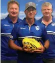  ??  ?? Coaches Gaven Johnston-Smith, James Dofter and Jason Coote.