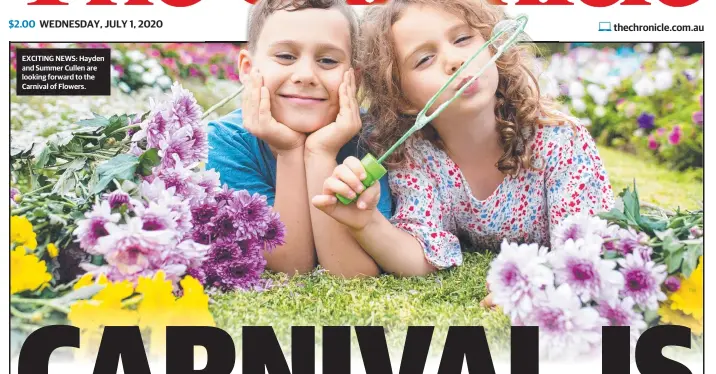  ??  ?? EXCITING NEWS: Hayden and Summer Cullen are looking forward to the Carnival of Flowers.