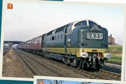  ?? COLOUR RAIL ?? 1: D9018 Ballymoss carries the famous 1A35 headcode, denoting the southbound ‘Flying Scotsman’. The ‘Deltic’ was just a year old when this view was captured, near Thirsk, in the summer of 1962.