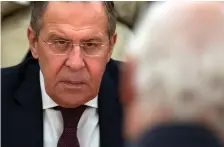  ?? AP ?? Russian foreign minister Sergey Lavrov meets special UN envoy for Syria Staffan de Mistura on Friday