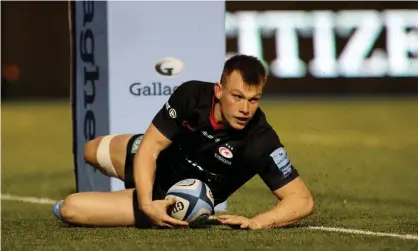  ??  ?? Saracens centre Nick Tompkins has been selected by Wales for the Six Nations. The 24-year-old had been linked with an England call-up. Photograph: Richard Heathcote/Getty Images
