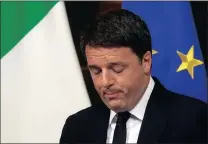  ?? Picture: AP ?? Italian Premier Matteo Renzi concedes defeat in a constituti­onal referendum and announces he will resign.