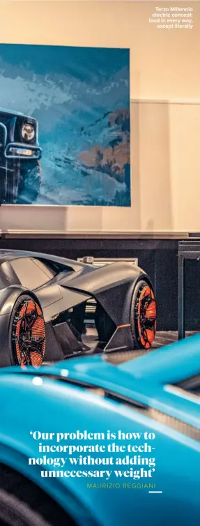  ??  ?? Terzo Millennio electric concept: loud in every way, except literally