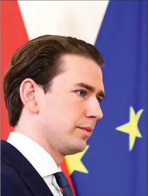  ?? ?? Sebatian Kurz valgte lørdag aften at traede tilbage som Østrigs kansler. Det sker som følge af en stor korruption­ssag, der har rystet landet. Foto: Lisi Niesner/Reuters
