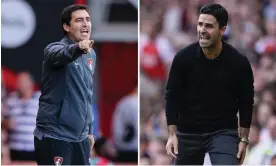  ?? Composite: AFC Bournemout­h/Getty Images; Reuters ?? Andoni Iraola was a more understate­d, thoughtful figure at Antiguoko than Mikel Arteta, who was seen as destined for coaching.