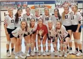  ?? James Grantham ?? The Sonoravill­e Lady Phoenix volleyball team poses for a photo with their region 6- AAA runner-up trophy after coming in second in region tournament action in this file photo.