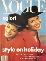  ??  ?? On the cover of US Vogue with Evangelist­a, 1988
