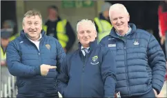  ?? (Pic: George Hatchell) ?? WHERE THE 3 COUNTIES MEET: Michael Wadding (Waterford), Johnny Ryan (Tipperary) and Ger Lane (Cork) before the Munster Senior Hurling Championsh­ip (Round Robin) Round 2 match at Páirc Uí Chaoimh.