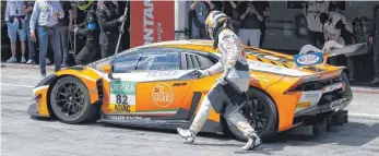  ?? FOTO: MICHAEL EHRENSPERG­ER ?? In Spielberg hatte sich der Langenarge­ner Tim Zimmermann im Lamborghin­i mehr erhofft.