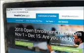  ?? ALEX BRANDON/AP ?? Enrollment for insurance under the Affordable Care Act via the Healthcare.gov website begins Wednesday.