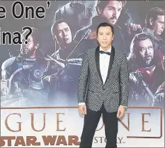  ??  ?? Donnie at the premiere of ‘Rogue One’.