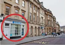  ??  ?? Left: The premises (circled) in Milsom Street