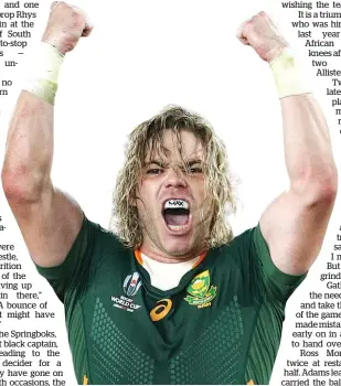  ?? Photo / Getty Images ?? Faf de Klerk celebrates South Africa’s semifinal win over Wales.