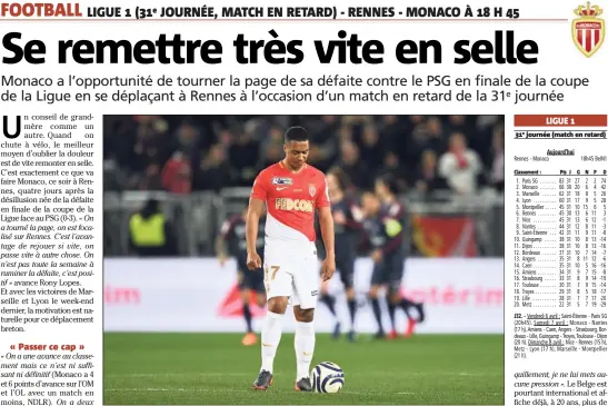  ?? (Photo AFP) ?? En l’absence de Joao Moutinho, blessé, Youri Tielemans aura une carte à jouer. Samedi, il a été remplacé à la pause en finale de la coupe de la Ligue. De quoi être revanchard.