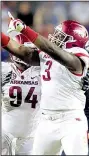  ?? NWA Democrat-Gazette file photo ?? is the lone returning starter on the Arkansas defensive line in 2017.