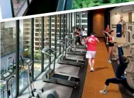  ??  ?? ELEVATED LEISURE A look at Upper East; scenic views from the balcony; the gym for residents