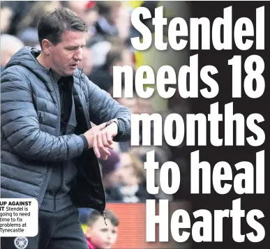  ??  ?? UP AGAINST IT Stendel is going to need time to fix problems at Tynecastle