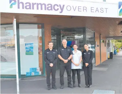  ?? Photo / Paul Brooks ?? Outside Pharmacy Over East are Cambell Tanner (left), Paul Glentworth, Jamiee McKibben and Shakayla Bennett.