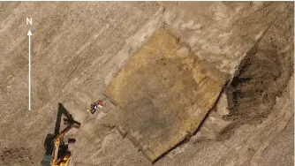  ??  ?? ■ The original detonation crater at Marden, clearly revealed after scraping back the topsoil.