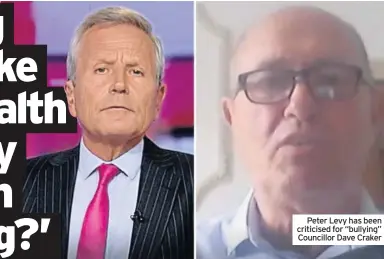  ??  ?? Peter Levy has been criticised for “bullying” Councillor Dave Craker