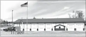  ?? Thomas County Sheriff’s Office ?? Pictured above is the Thedford Fire Hall with the new siren behind the building on the left. At right is a closer look at the new siren.