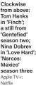  ?? Apple TV+; Netflix ?? Clockwise from above: Tom Hanks in ‘Finch’; a still from ‘Gentefied’ season two; Nina Dobrev in ‘Love Hard’; ‘Narcos: Mexico’ season three