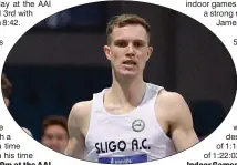  ??  ?? Pic: Zak Irwin, Sligo AC, was 5th in the 400m at the AAI Indoor Games.