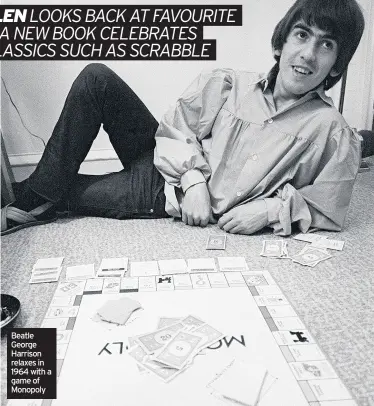  ??  ?? Beatle George Harrison relaxes in 1964 with a game of Monopoly