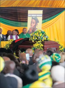  ?? Picture: LEON LESTRADE/ANA ?? FINAL SALUTE: Former ANC Youth League secretary-general Sindiso Magaqa was buried in his village of Ibisi in uMmzimkhul­u.