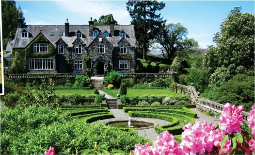  ??  ?? TAKE A HIKE: Penmaenuch­af Hall, handy for Snowdonia. Top left: Pod alfresco dining at Ellenborou­gh Park hotel near Cheltenham