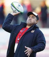  ??  ?? Aiming high: Tonga coach Toutai Kefu