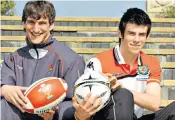  ??  ?? Geraint Thomas in a race aged 11, main picture, and in the Tour, inset. Above, Sam Warburton and Gareth Bale as teenagers. Below, Gwyn Morris
